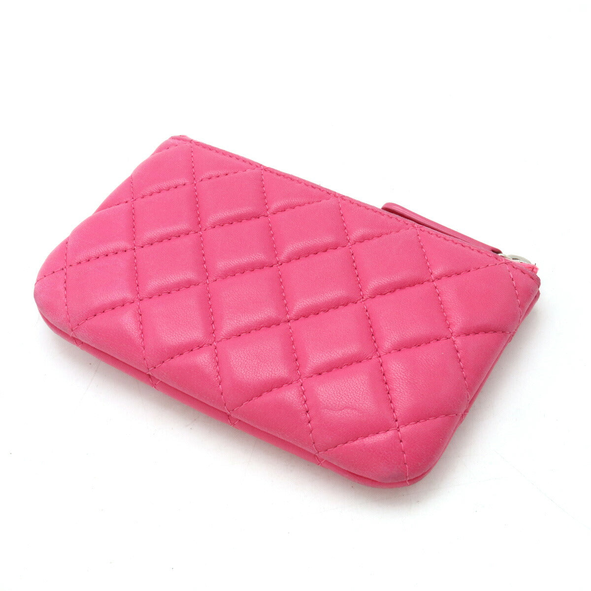Chanel Lambskin Matelasse Coco Mark Mini Coin Case Pink Silver Hardware A69523