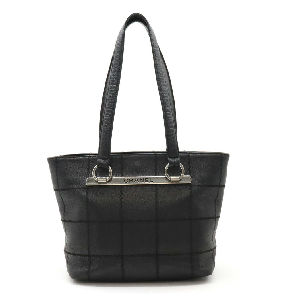 Chanel Leather Choco Bar Tote Bag
