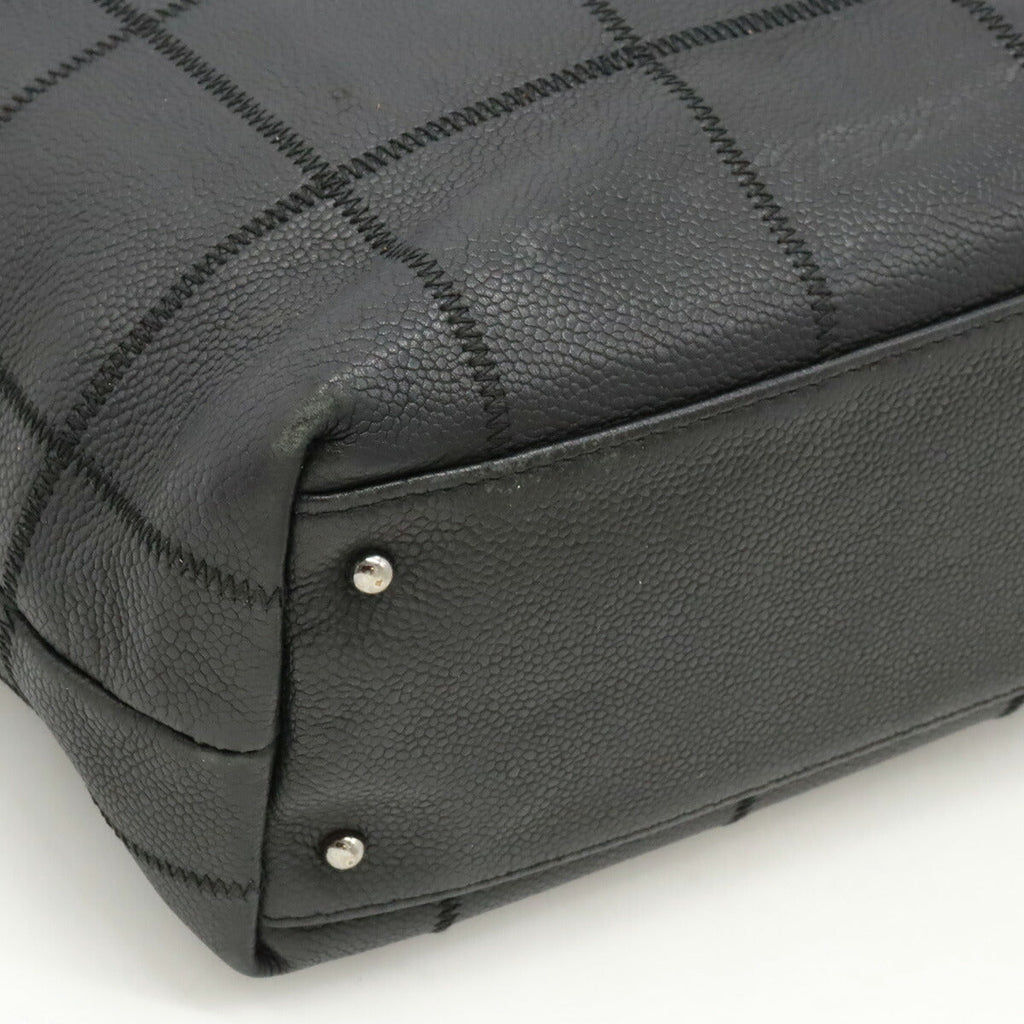 Chanel Leather Choco Bar Tote Bag
