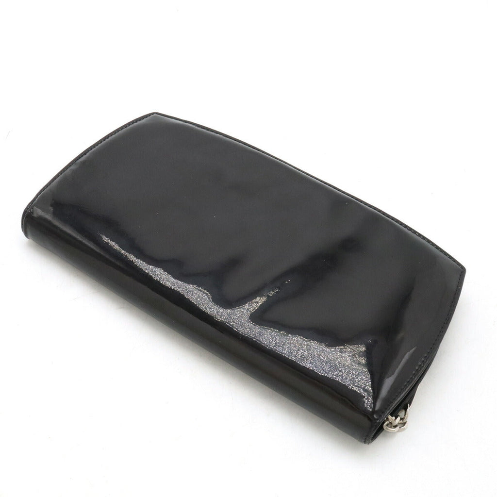 Chanel Patent Leather Make Up Coco Mark Long Wallet A47662