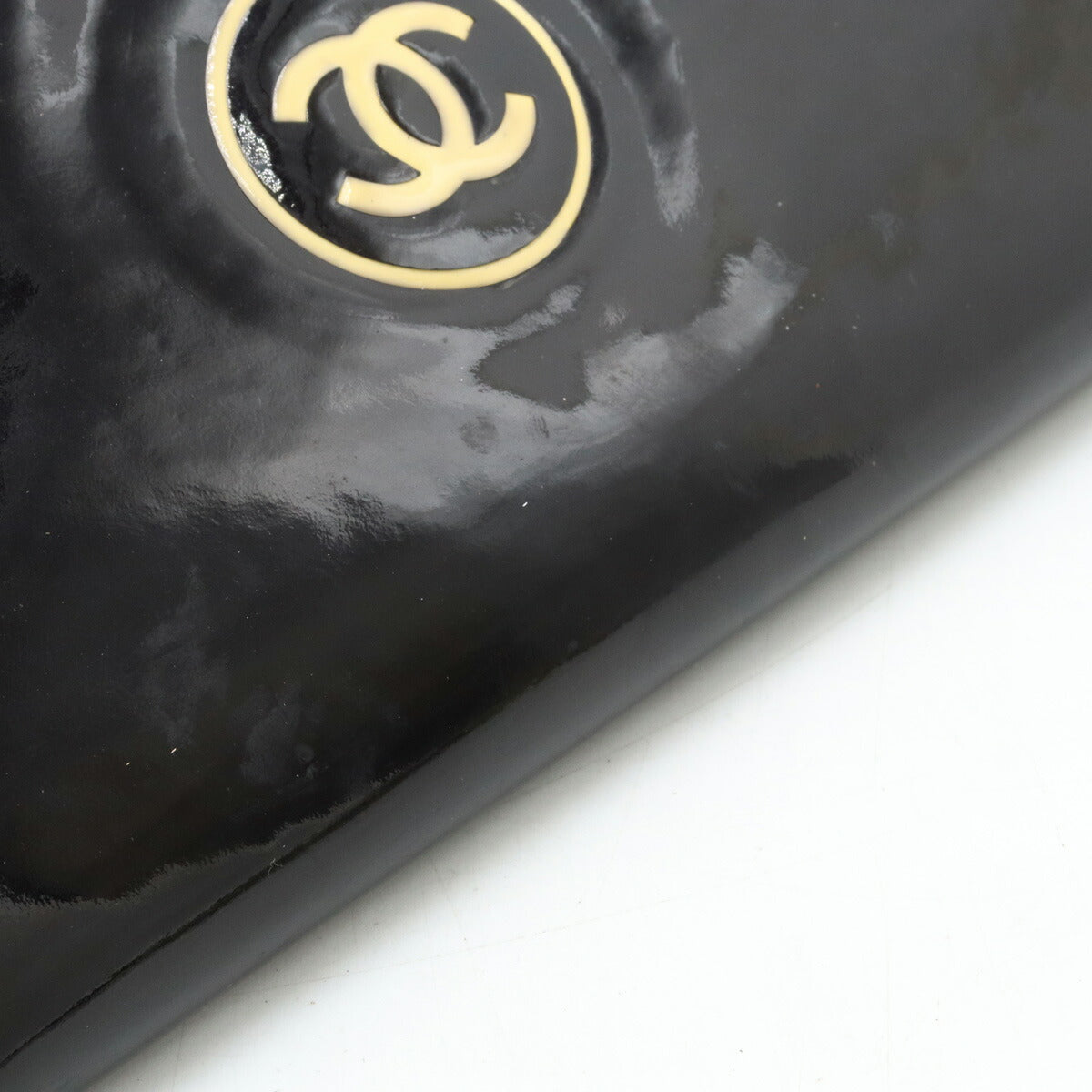 Chanel Patent Leather Make Up Coco Mark Long Wallet A47662