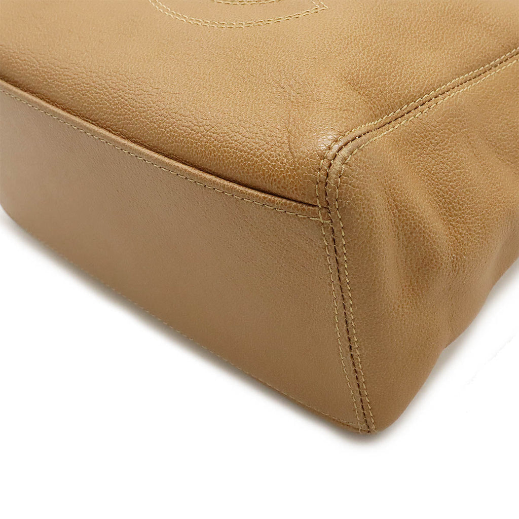 Chanel Caviar Skin Coco Mark 2way Bag Camel