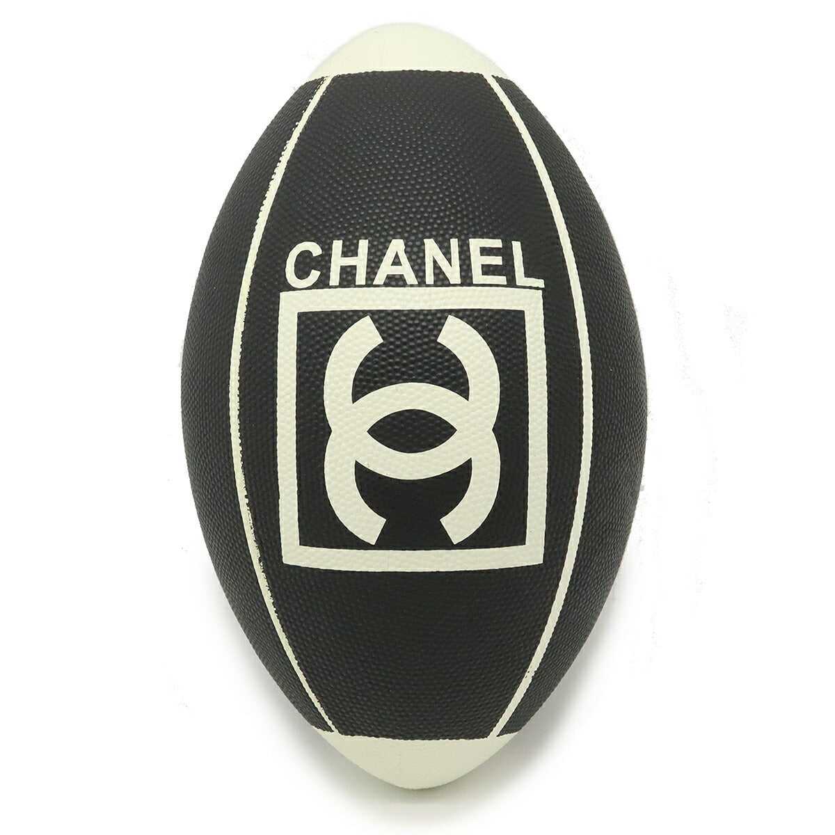 Chanel Rubber Coco Mark Rugby Ball Black White Used