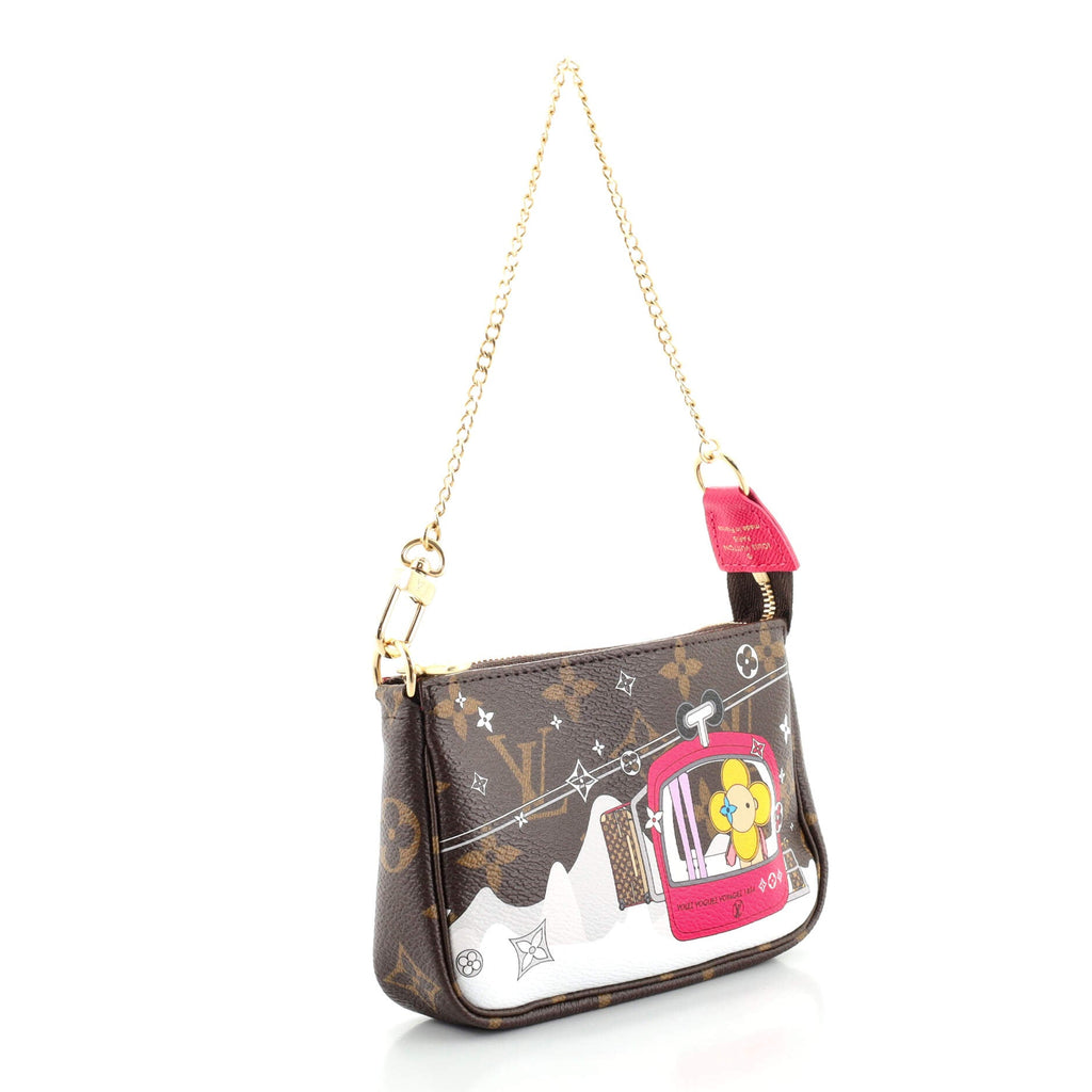 Pochette Accessoires Limited Edition Vivienne Xmas Monogram Canvas Mini