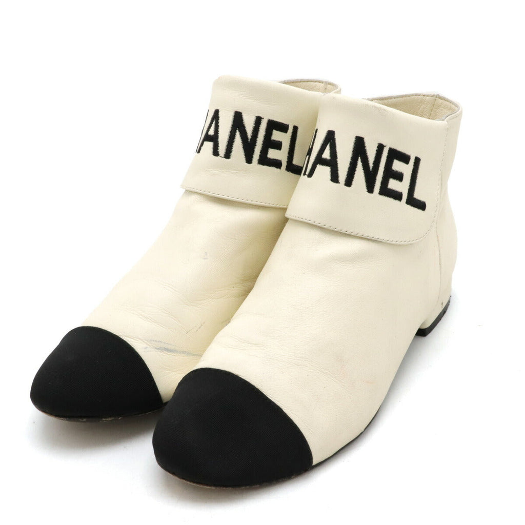 Chanel Fabric Leather Short Boots