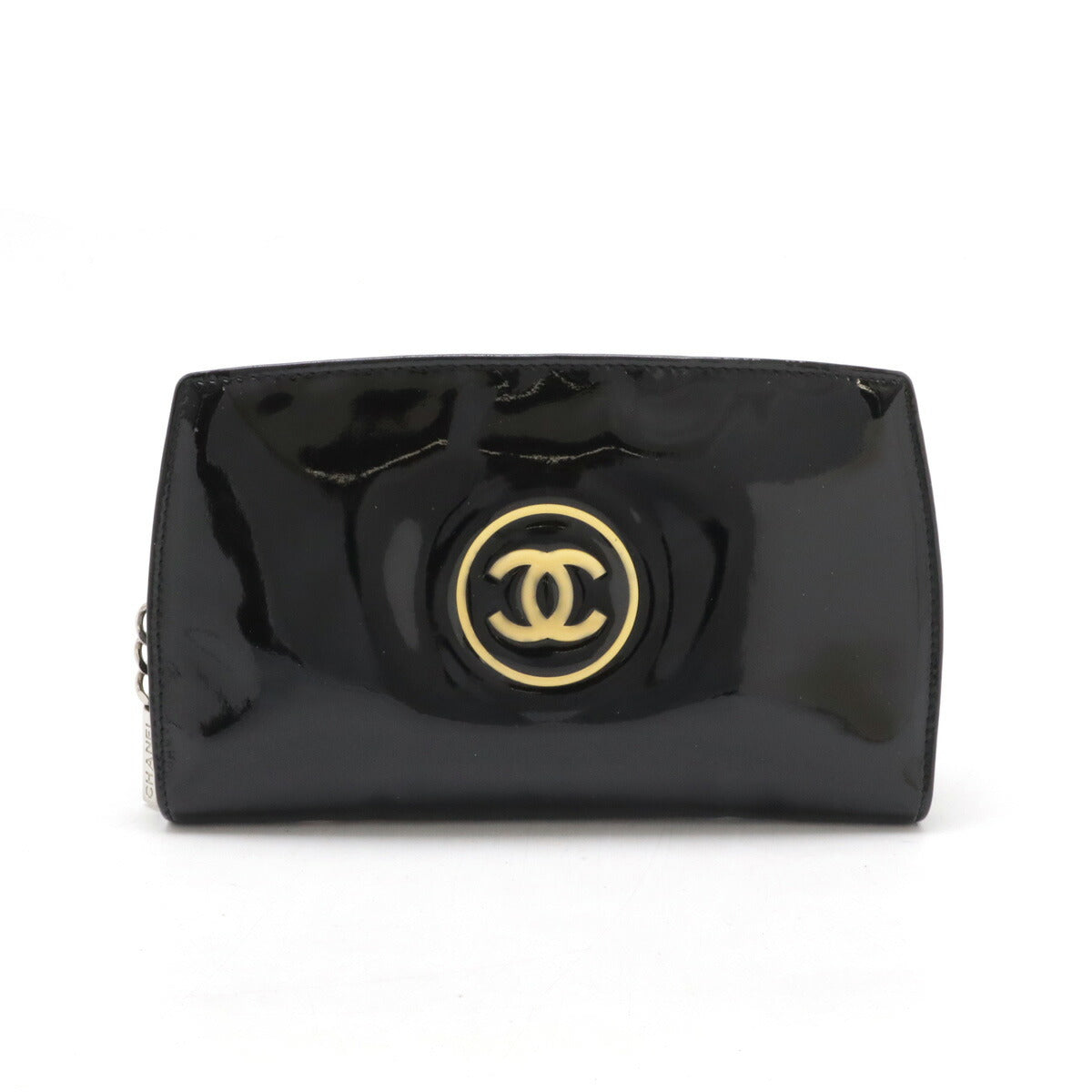 Chanel Patent Leather Make Up Coco Mark Long Wallet A47663