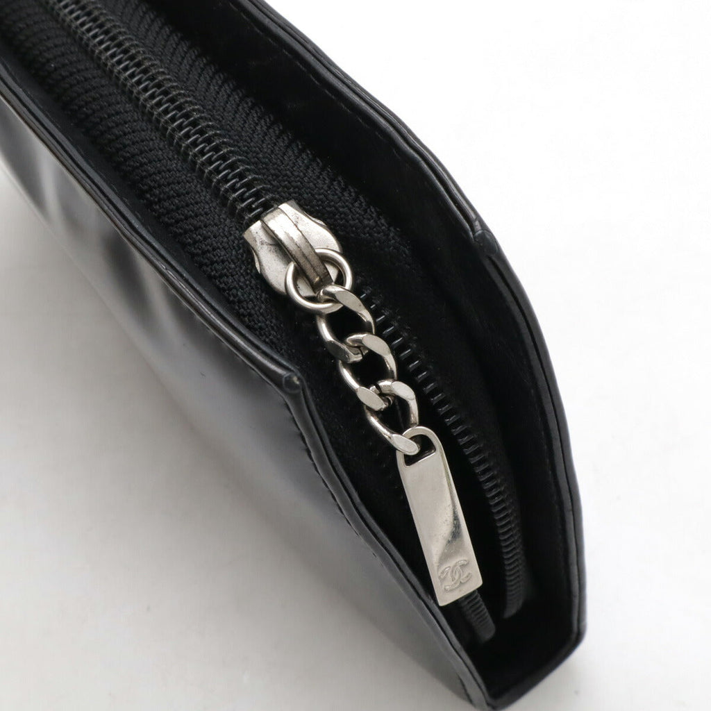Chanel Patent Leather Make Up Coco Mark Long Wallet A47663
