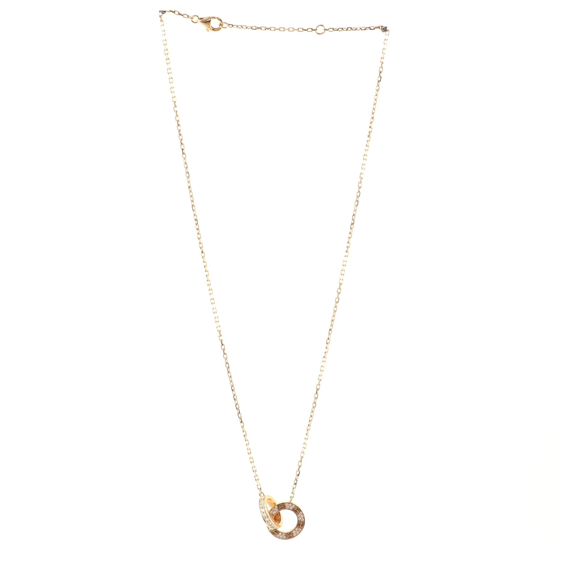 Love Interlocking Pave Necklace 18K Rose Gold and Diamonds