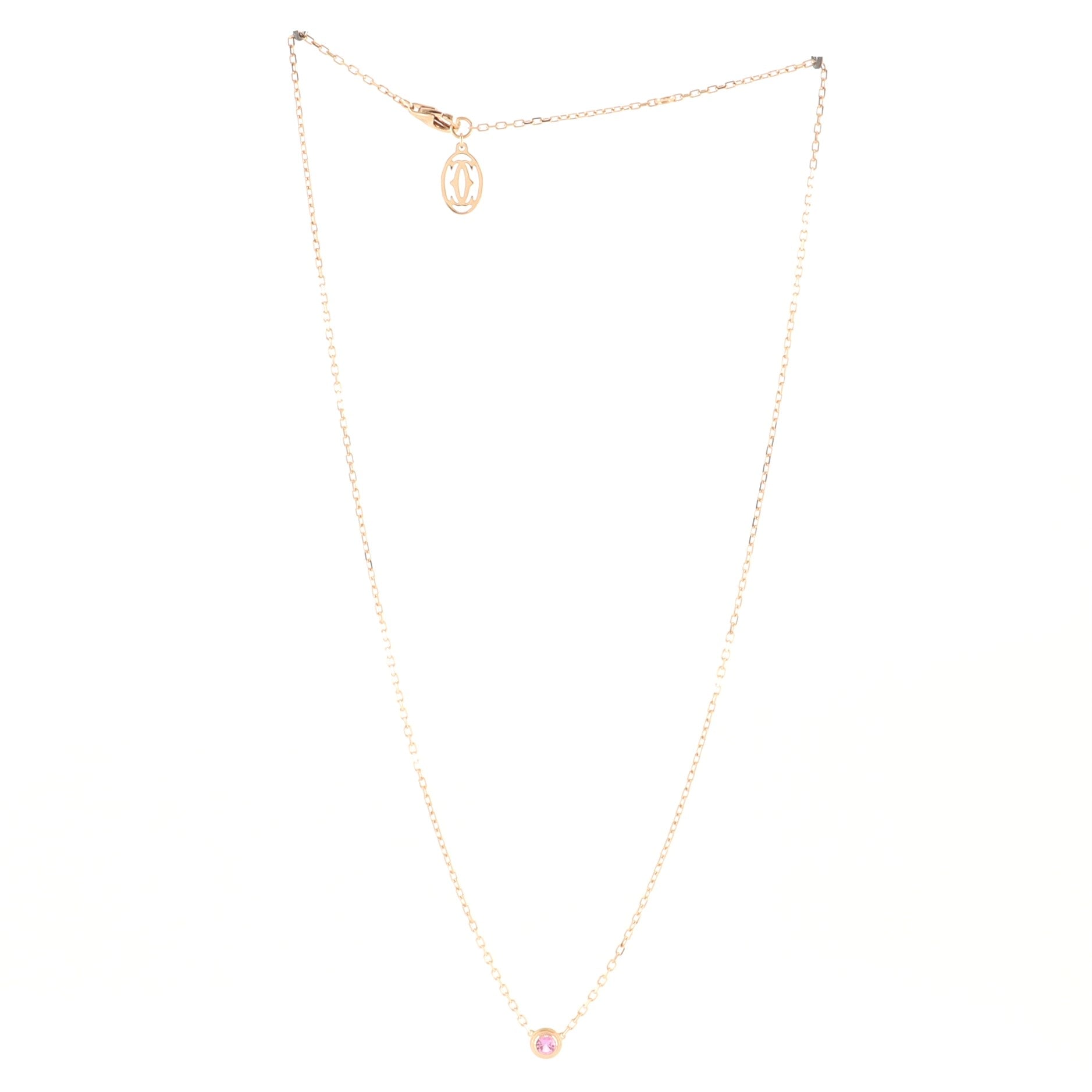 Cartier D'Amour 1 Pink Sapphire Necklace 18K Rose Gold