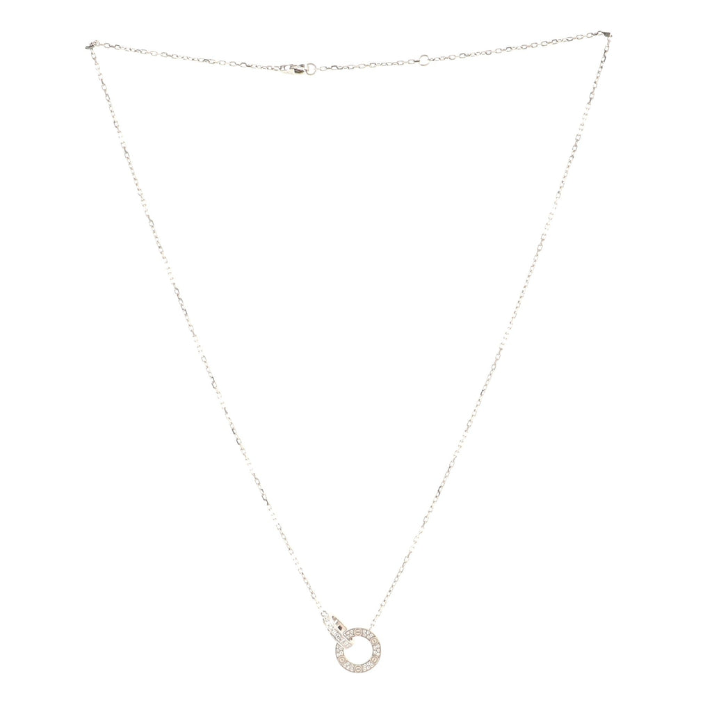 Love Interlocking Pave Necklace 18K White Gold and Diamonds