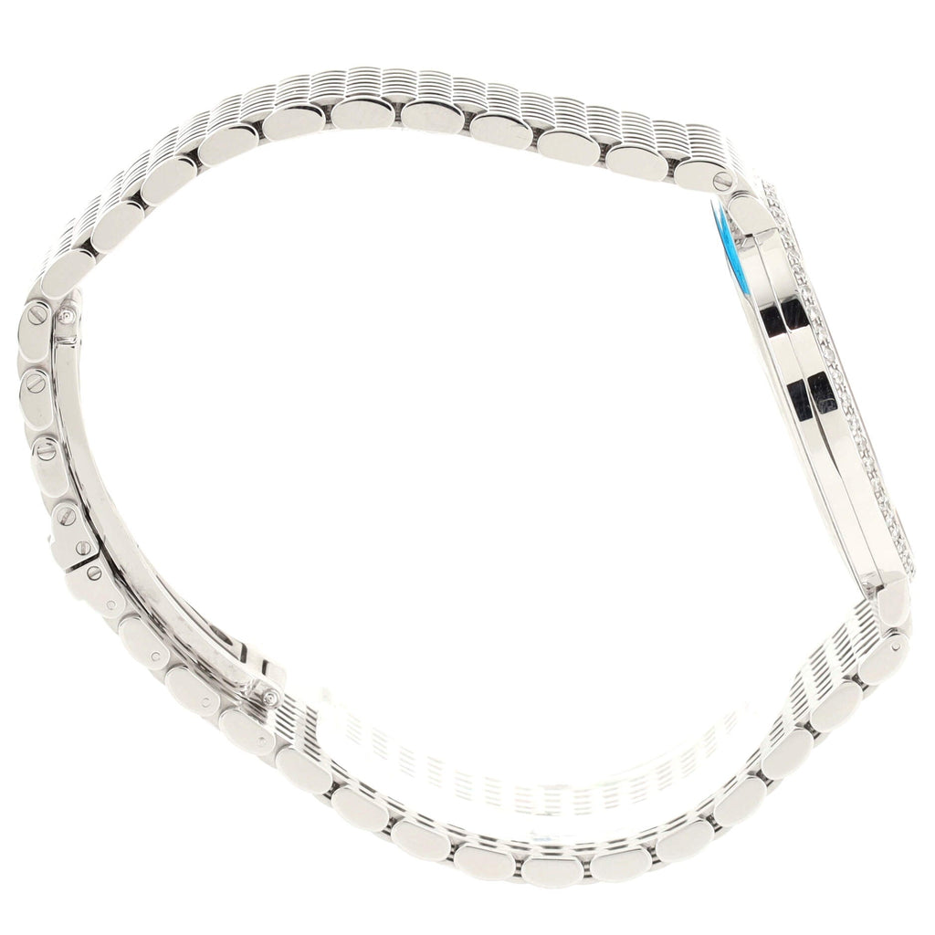 Classic Round Manual Watch White Gold with Diamond Bezel 34