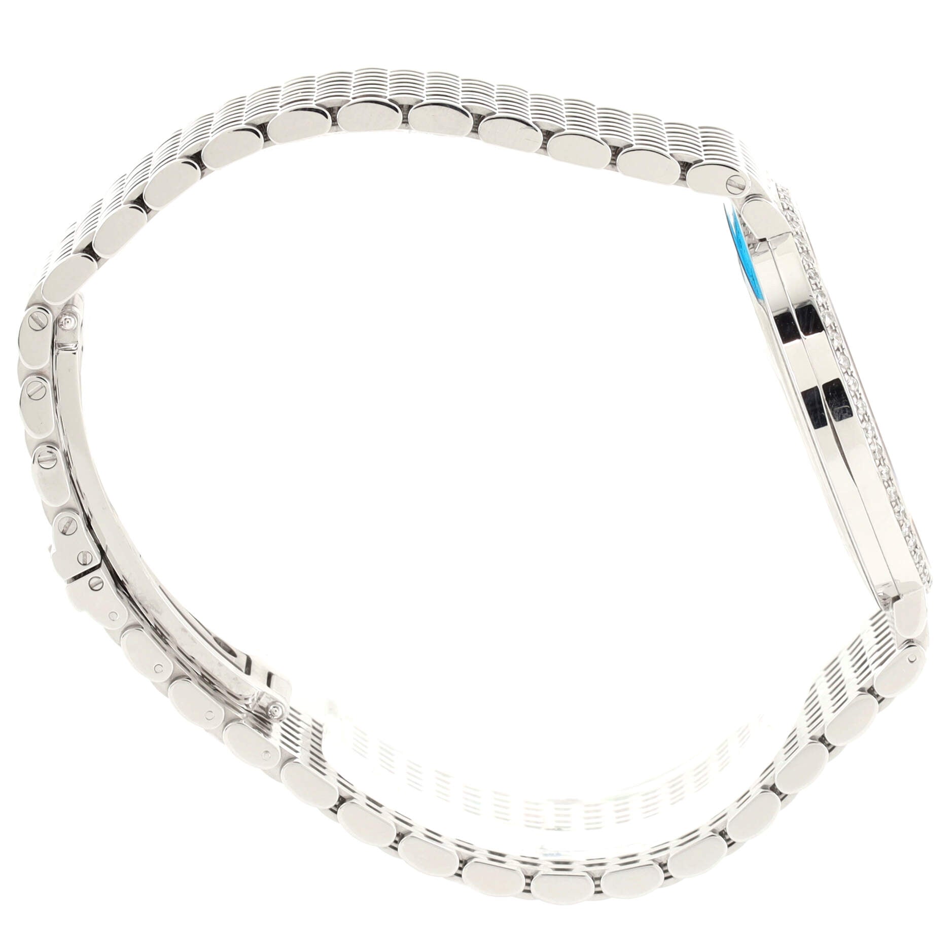 Classic Round Manual Watch White Gold with Diamond Bezel 34