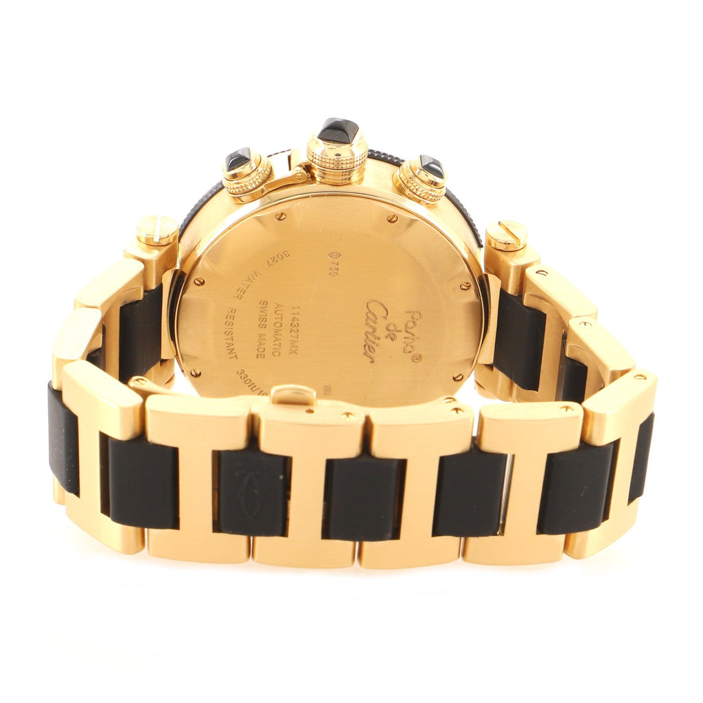 Pasha de Cartier Seatimer Chronograph Automatic Watch Yellow Gold and Rubber 42
