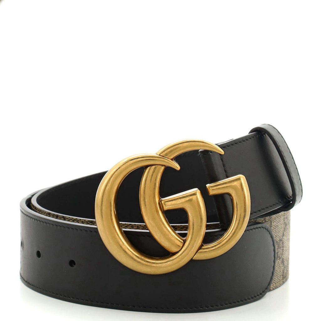 GG Marmont Belt GG Coated Canvas and Leather Wide 85