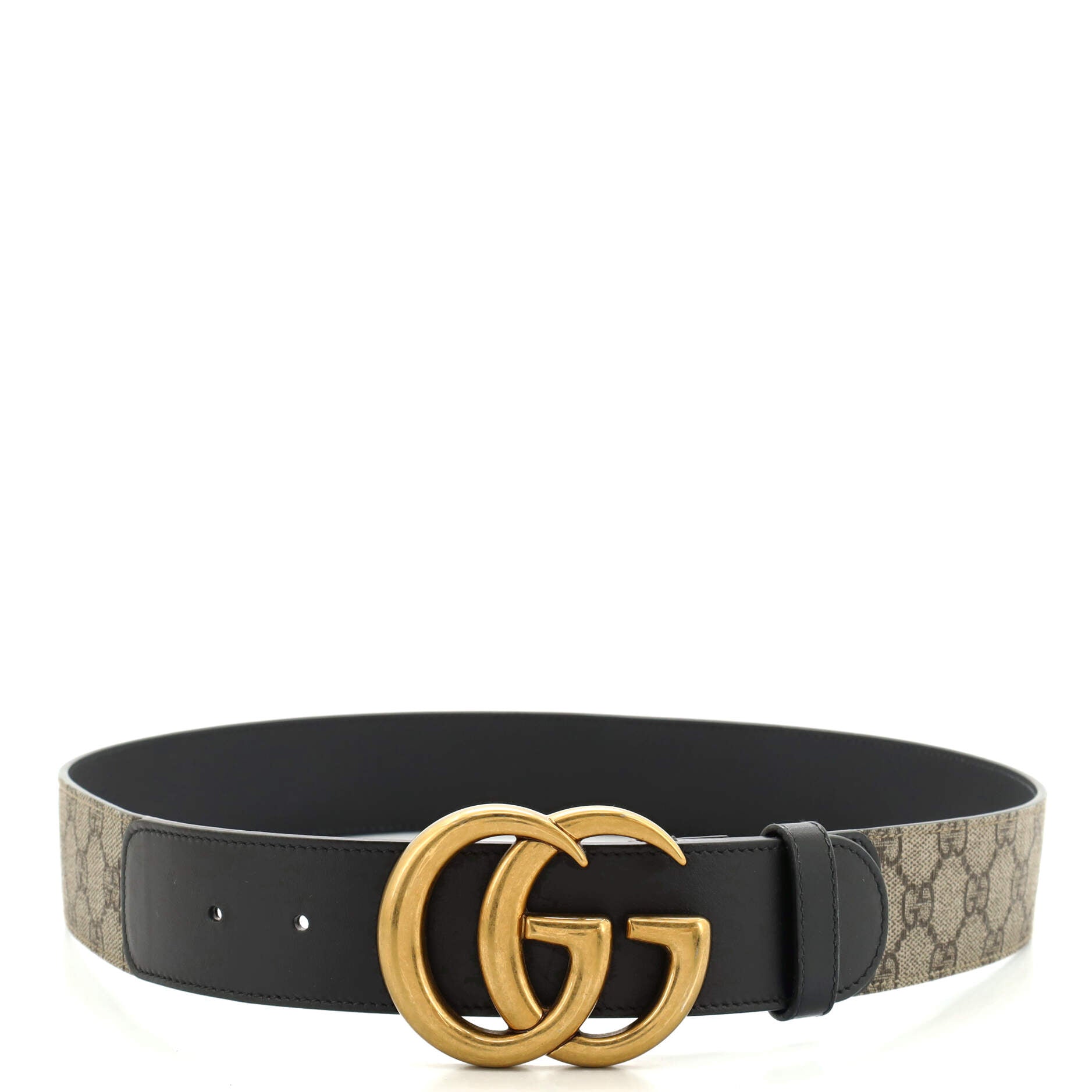 GG Marmont Belt GG Coated Canvas and Leather Wide 85