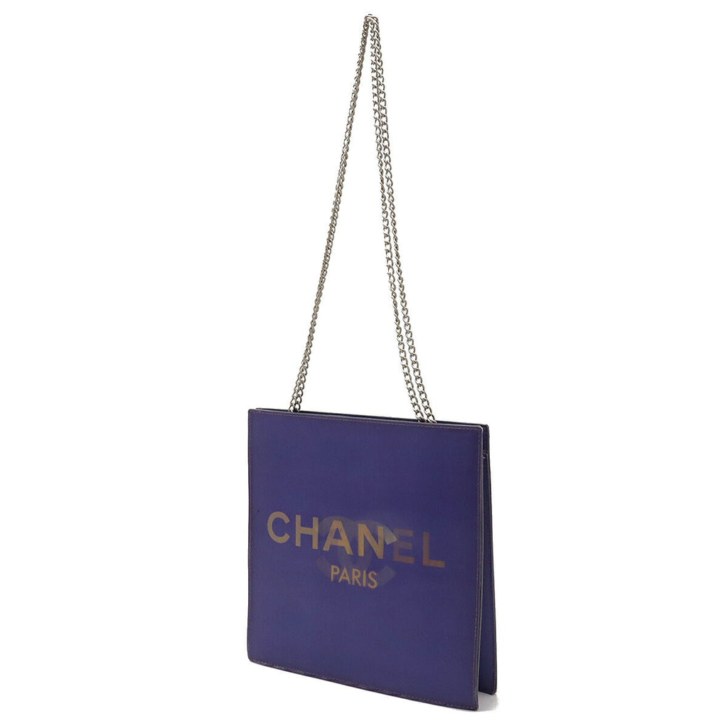 Chanel PVC Coco Mark Chain Shoulder Bag Purple