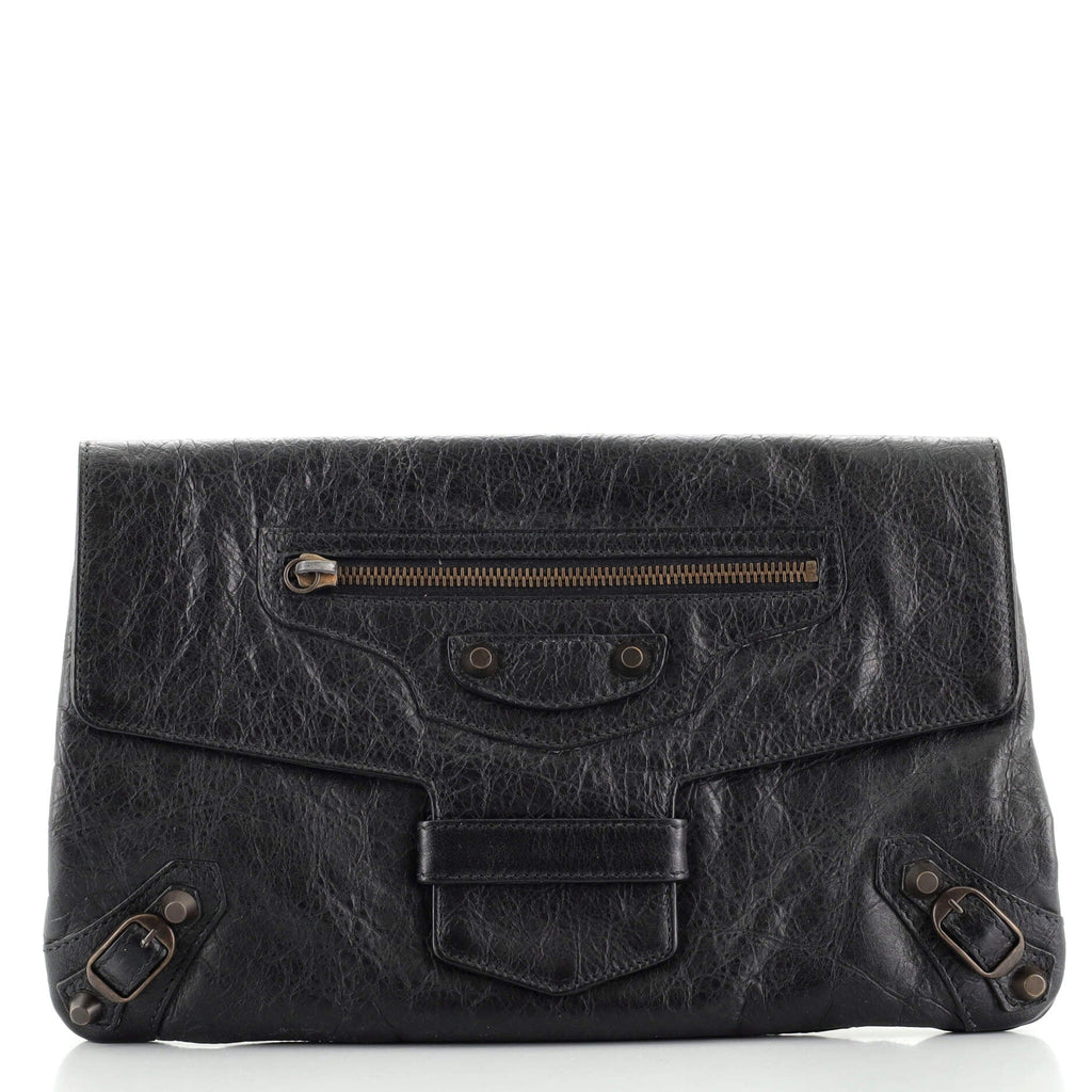 Classic Studs Fold Clutch Leather
