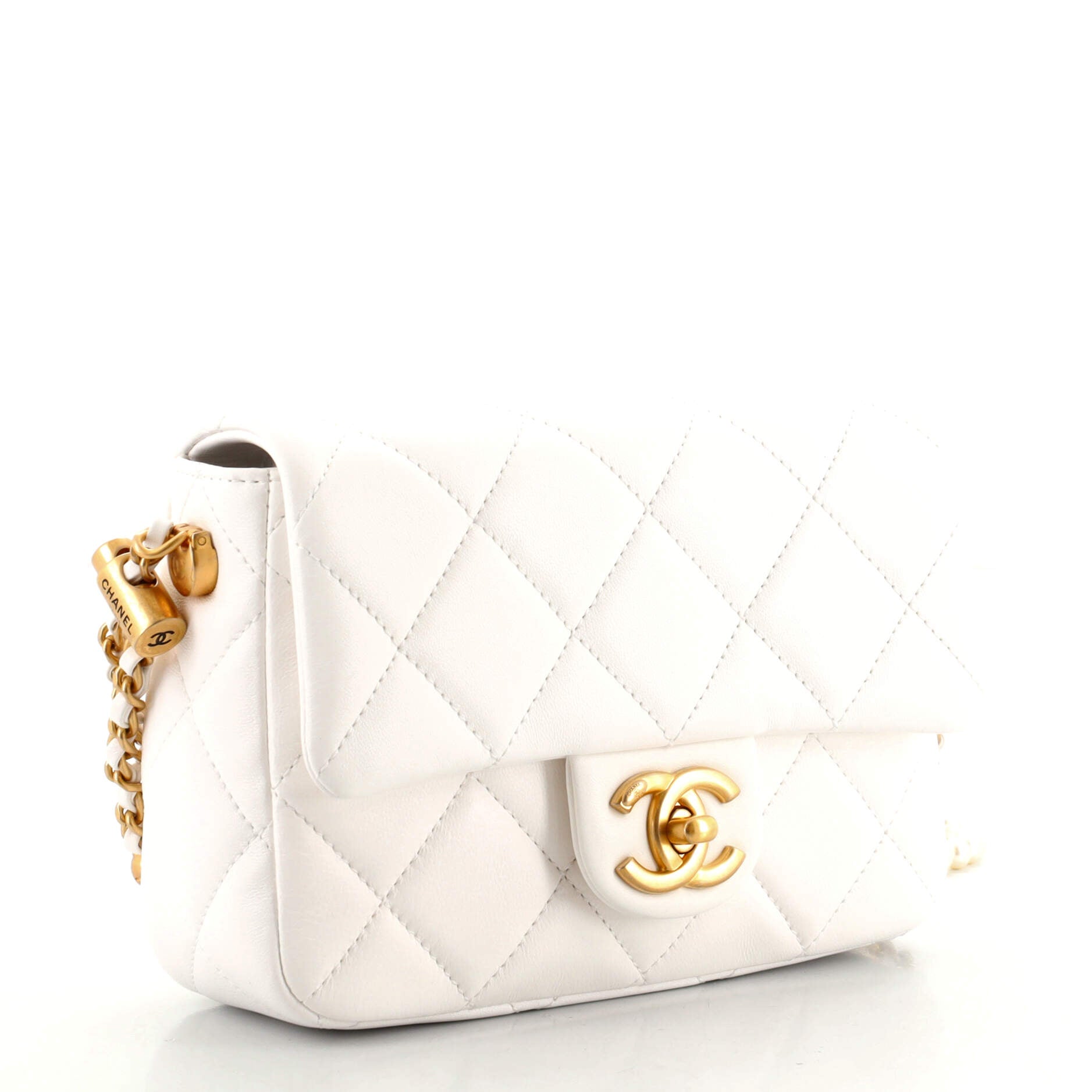 My Perfect Adjustable Chain Flap Bag Quilted Lambskin with Pearls Mini