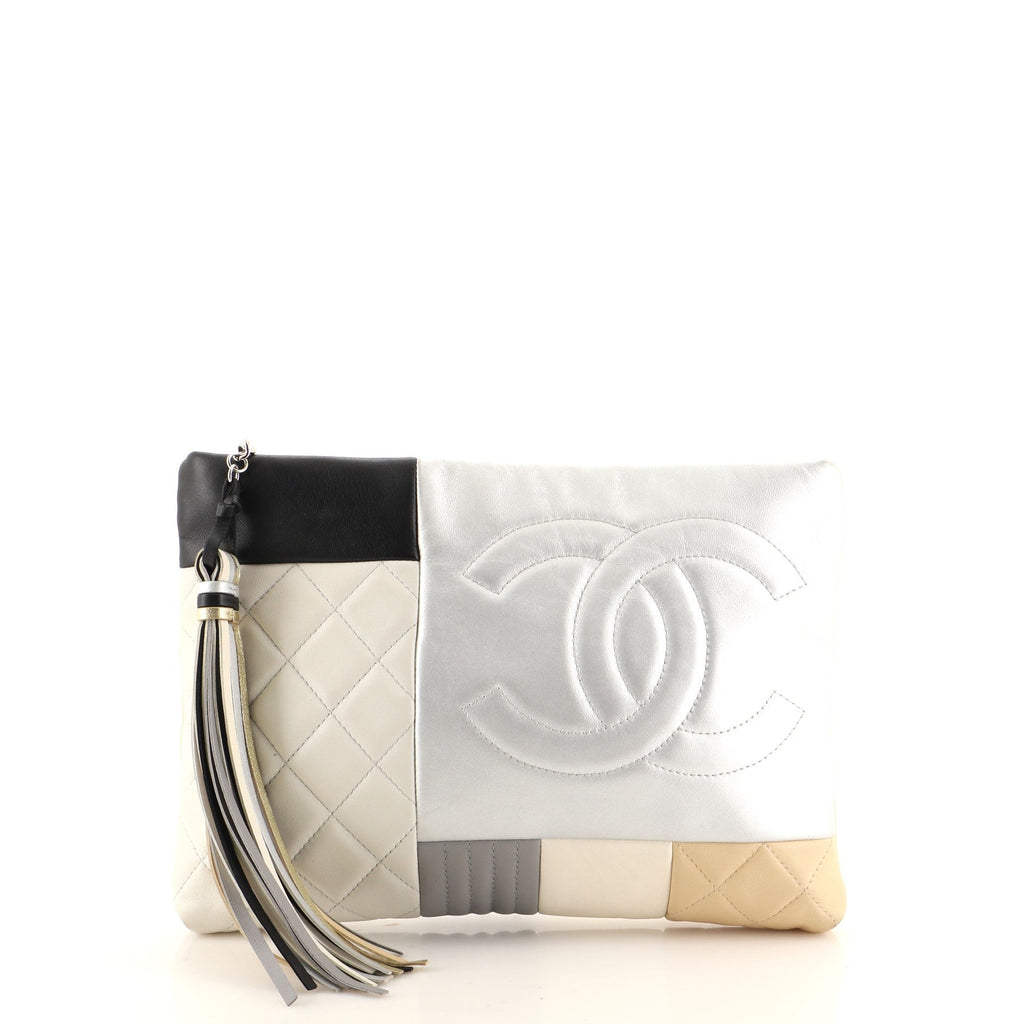 O Case Clutch Colorblock Quilted Leather Medium