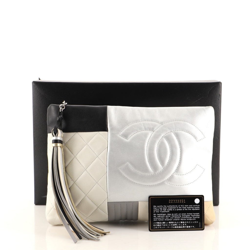 O Case Clutch Colorblock Quilted Leather Medium