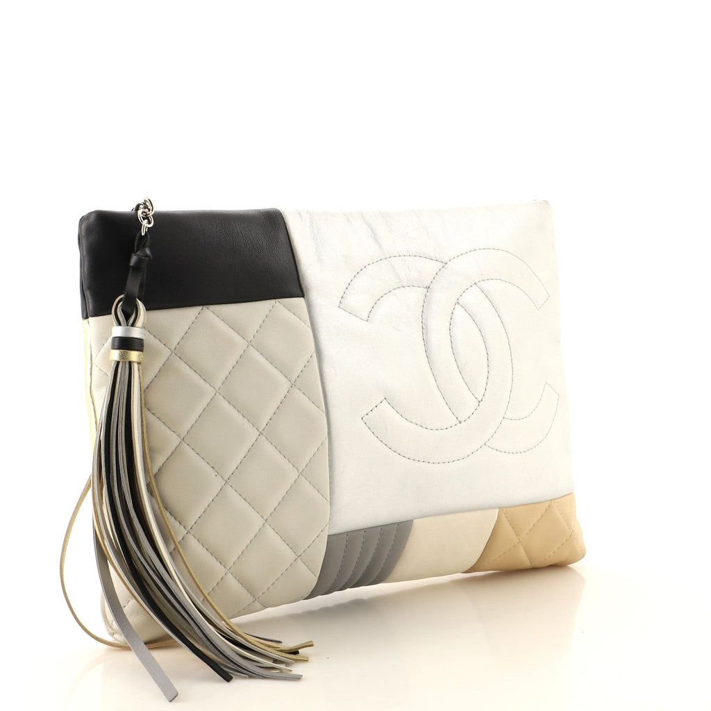 O Case Clutch Colorblock Quilted Leather Medium