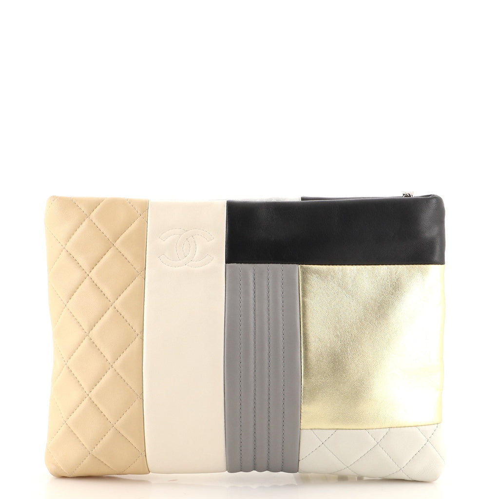 O Case Clutch Colorblock Quilted Leather Medium