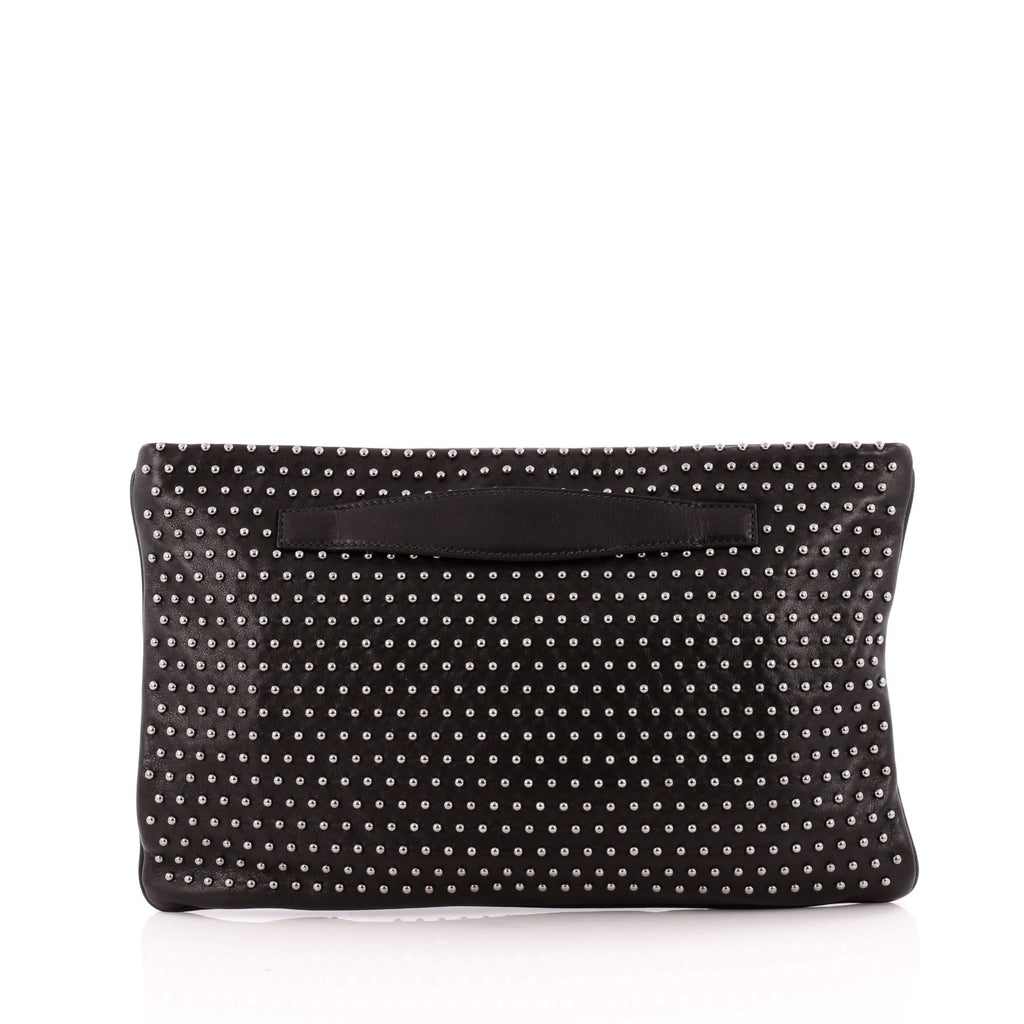 Hand Strap Clutch Studded Soft Calf Large