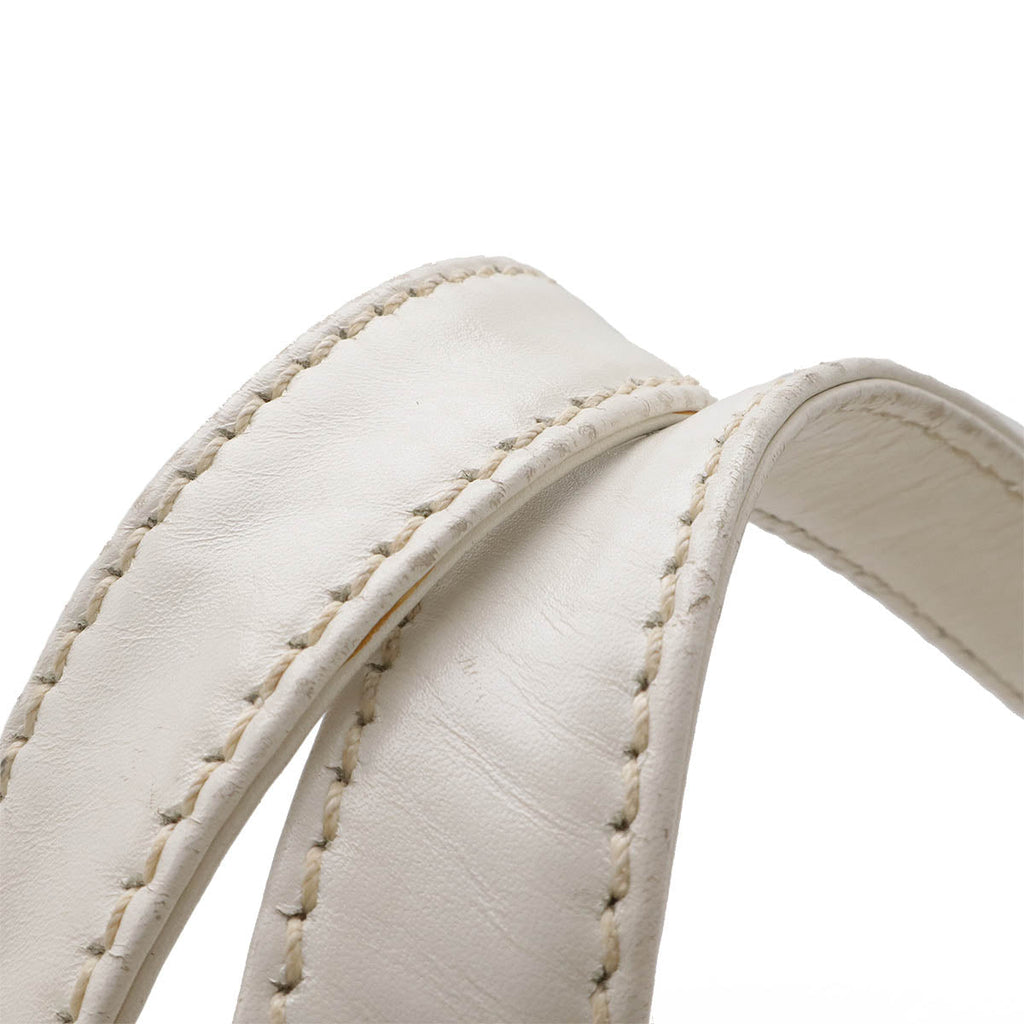 Chanel Leather Wild Stitch Coco Mark 2way Bag White