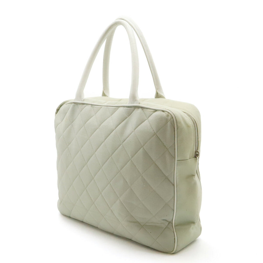 Chanel Canvas Leather Matelasse Sports Line Handbag Mini Boston Bag