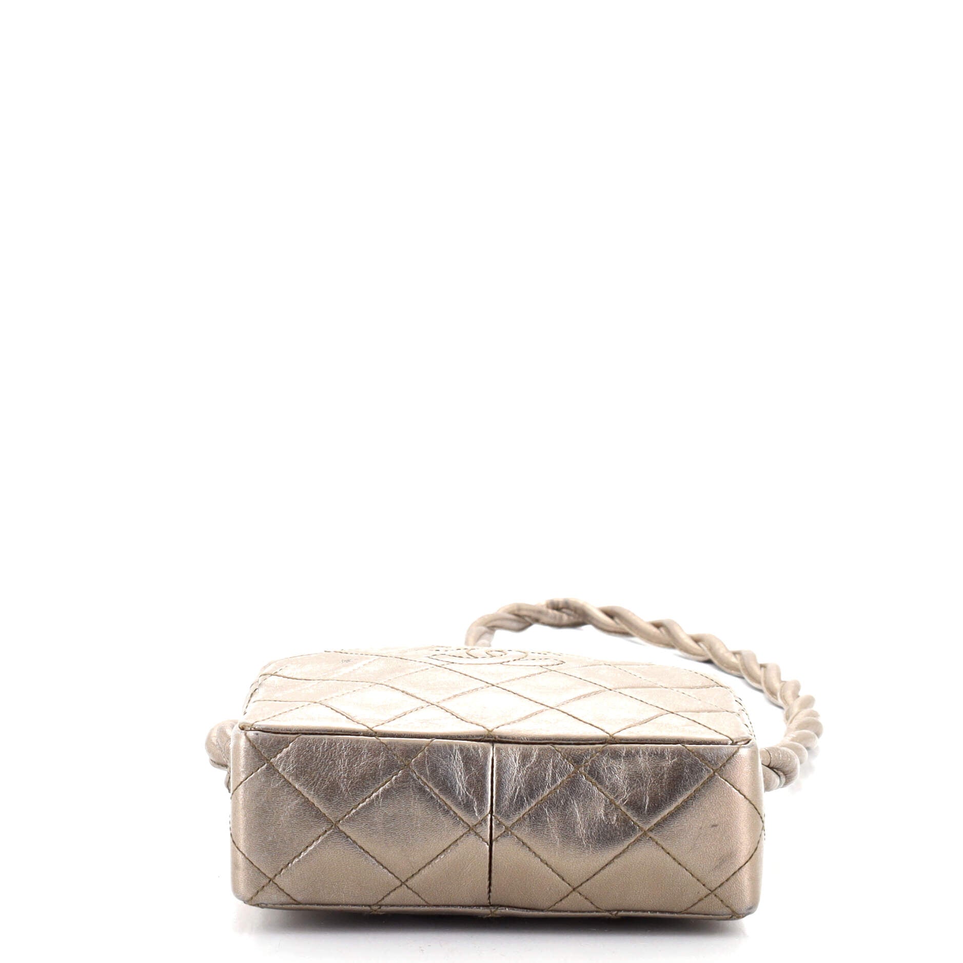 Vintage Twisted CC Camera Shoulder Bag Quilted Metallic Lambskin Mini