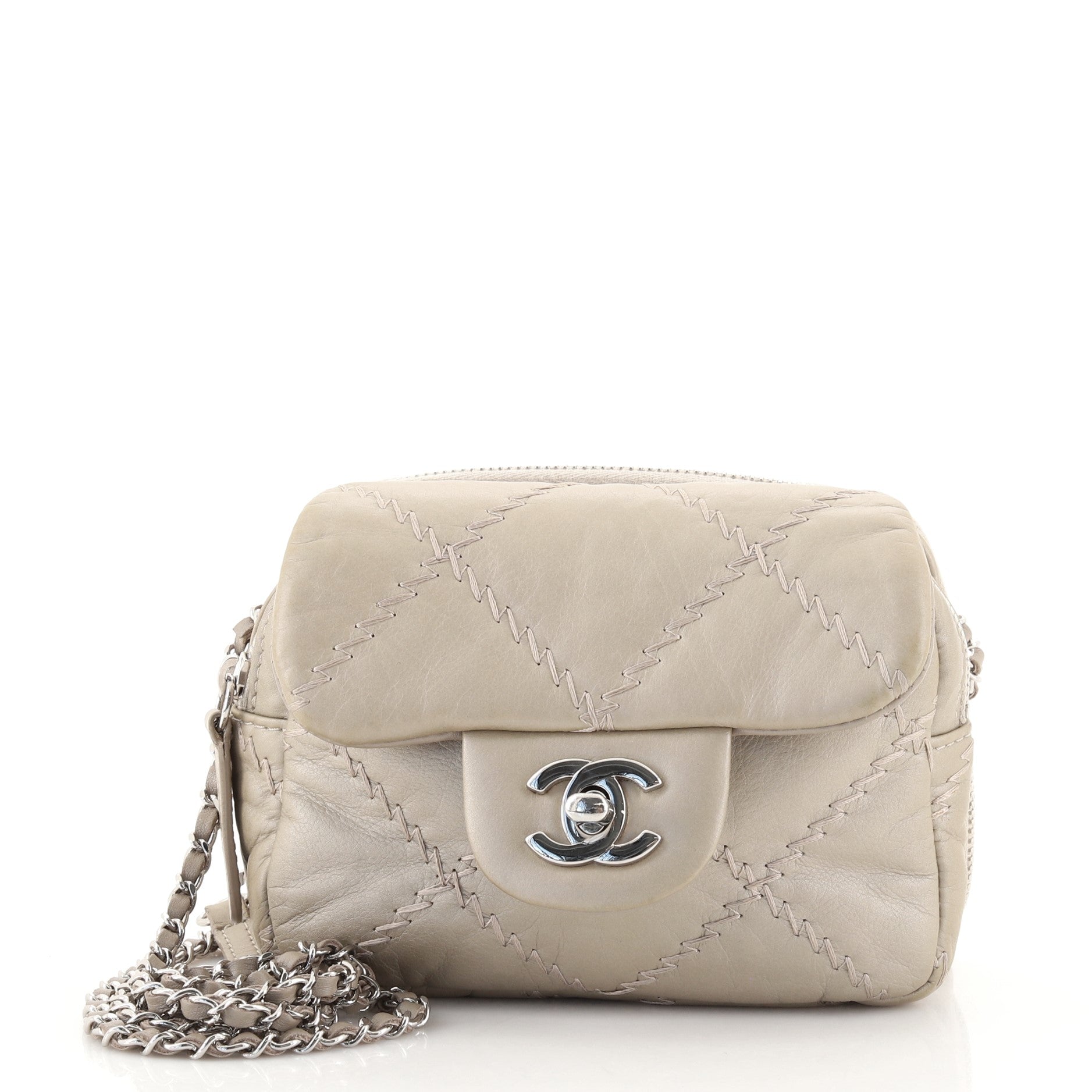 Ultimate Stitch Wallet on Chain Flap Quilted Lambskin Mini