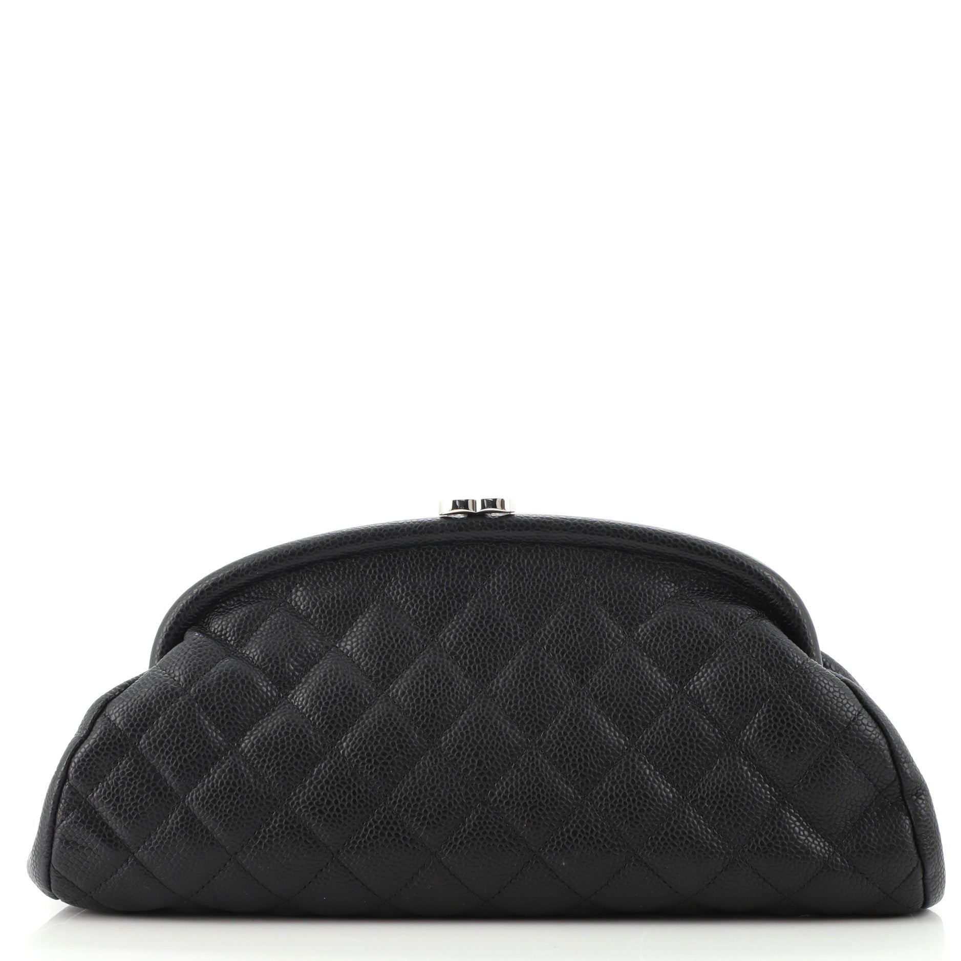Timeless Clutch Quilted Caviar