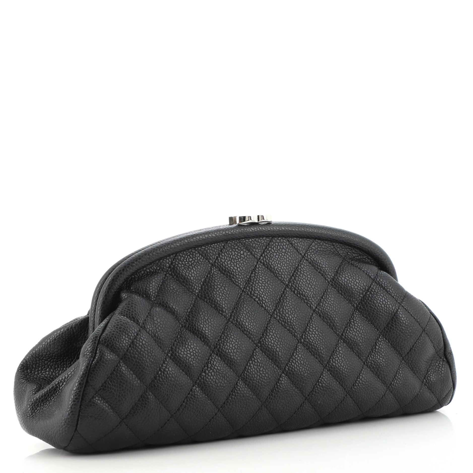 Timeless Clutch Quilted Caviar