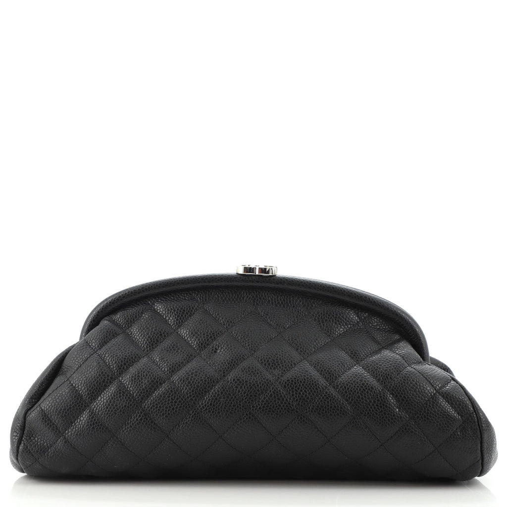 Timeless Clutch Quilted Caviar