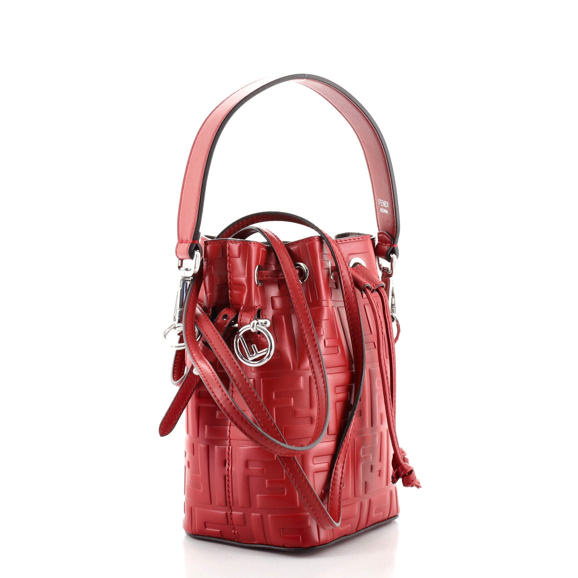 Mon Tresor Bucket Bag Zucca Embossed Leather Mini