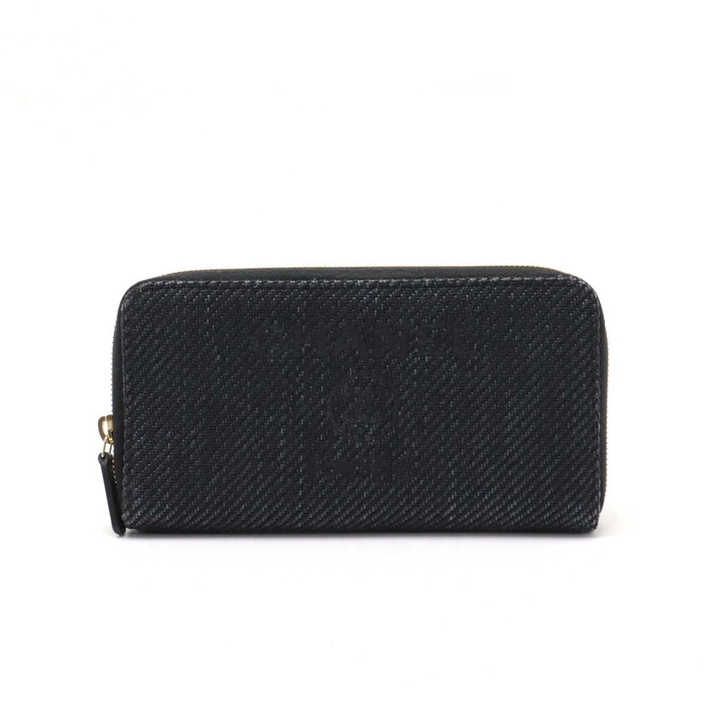Chanel Deauville Line Straw Canvas Leather Long Wallet A80056