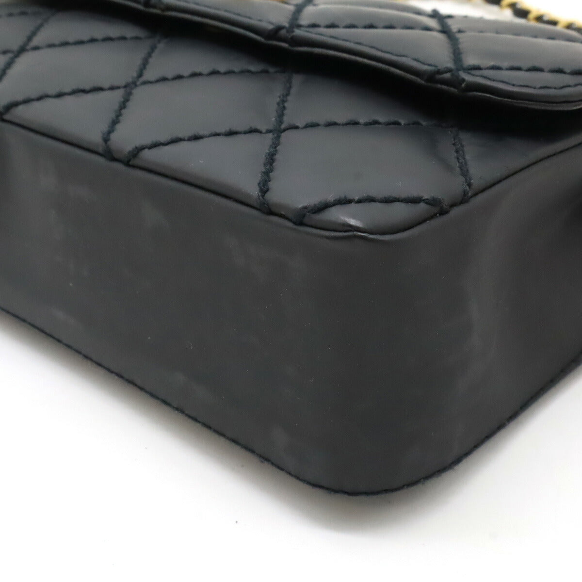 Chanel Wild Stitch Matelasse Coco Mark 2way Shoulder Bag Leather Handbag