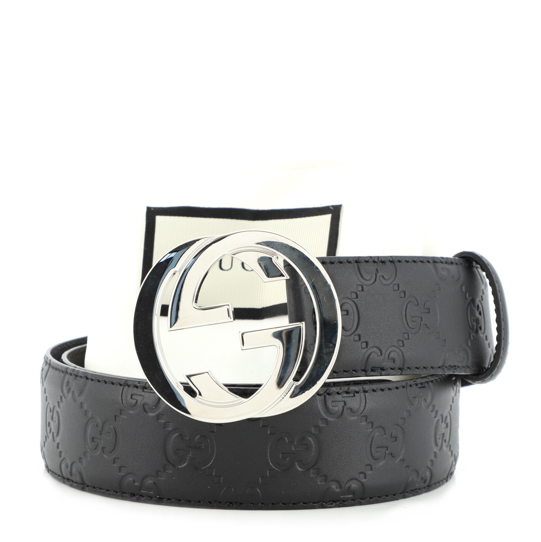 Interlocking G Belt Guccissima Leather Wide 85