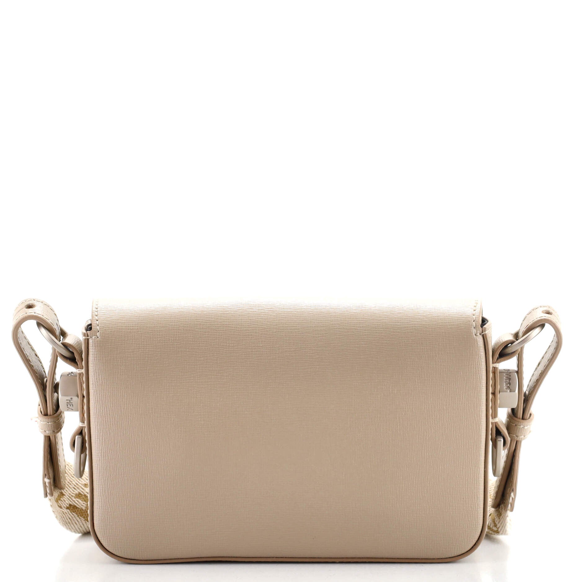 Binder Clip Flap Bag Striped Leather Mini