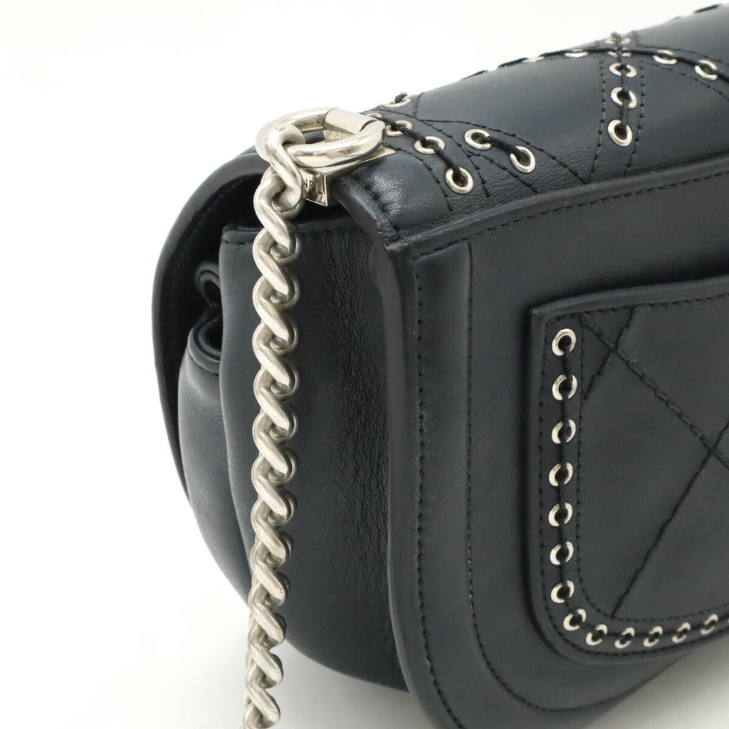 Chanel Leather Coco Eyelet Coco Mark Round Mini Chain Shoulder Bag A69993