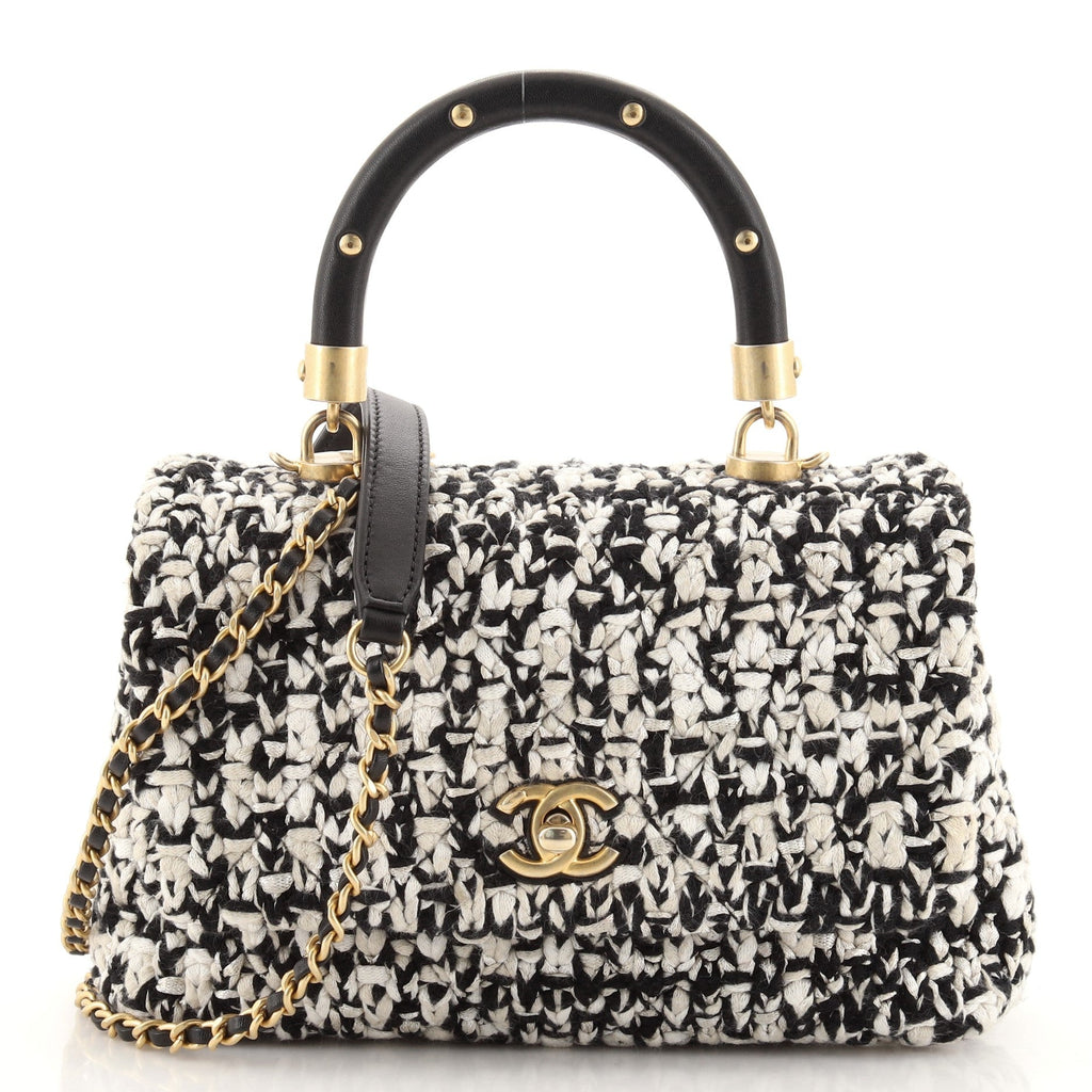 Coco Top Handle Bag Crochet with Lambskin Mini