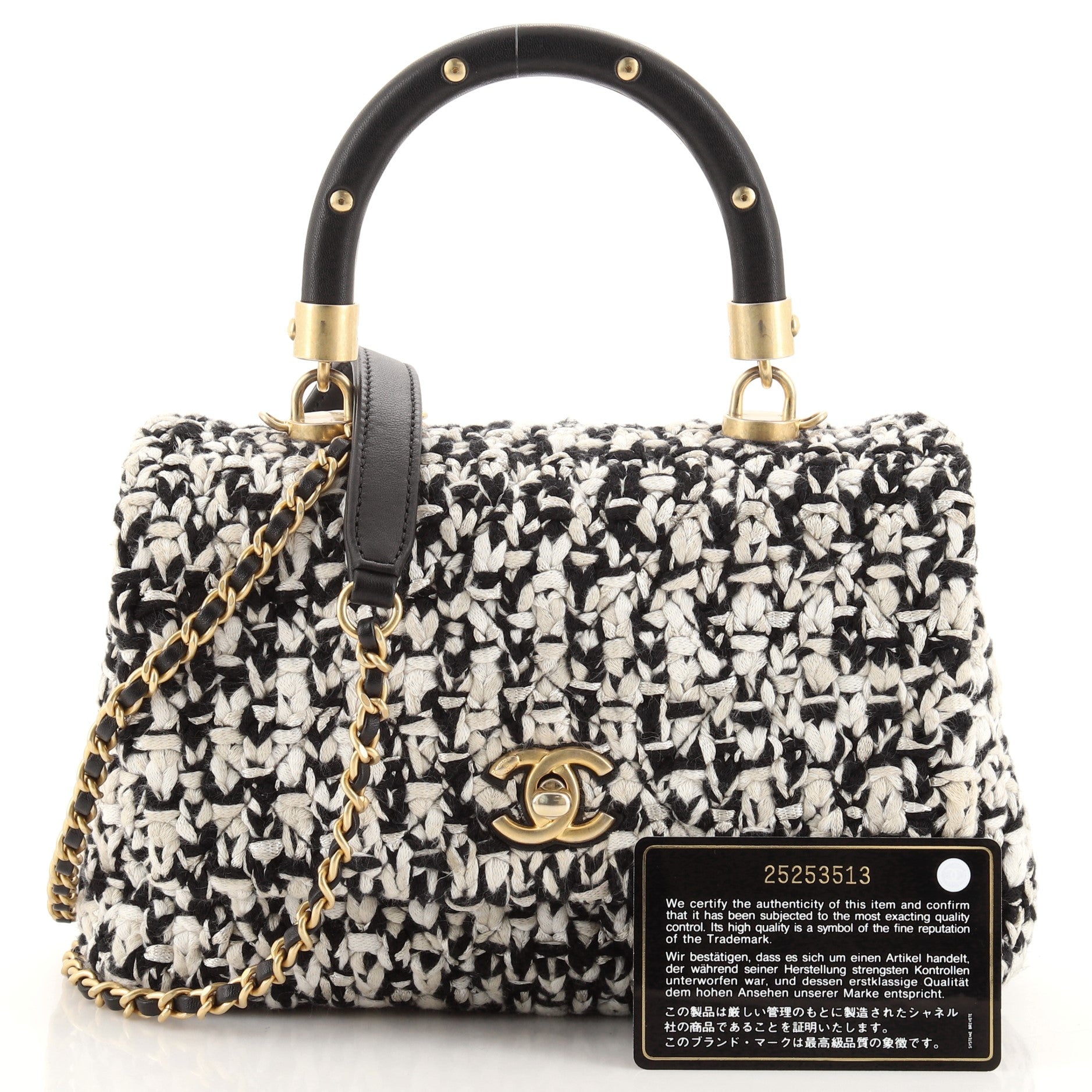 Coco Top Handle Bag Crochet with Lambskin Mini