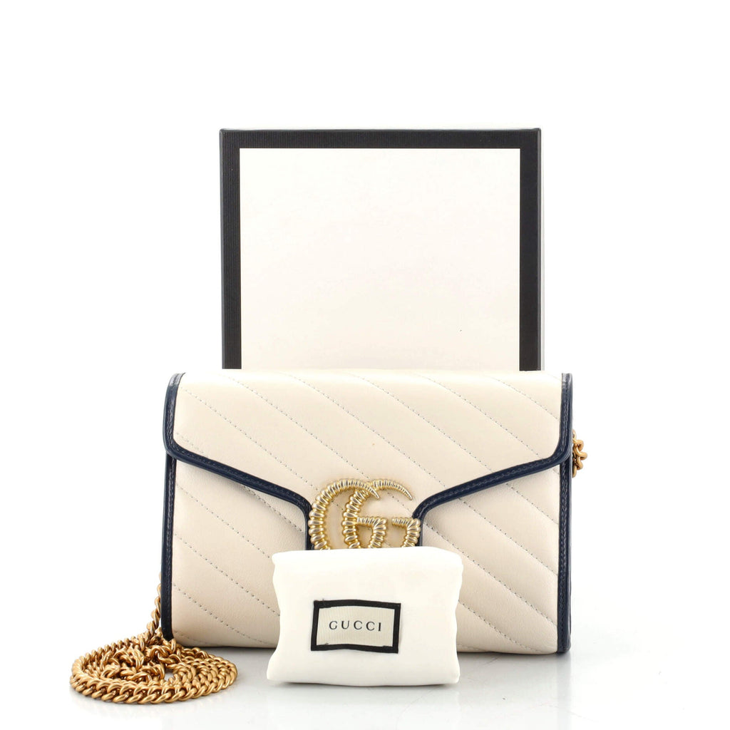 GG Marmont Chain Wallet Diagonal Quilted Leather Mini