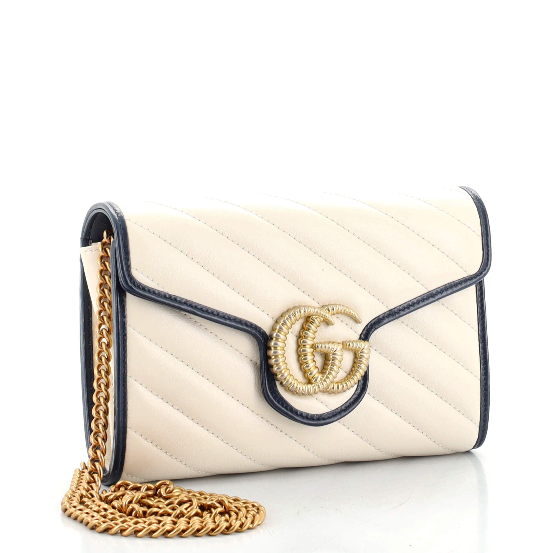 GG Marmont Chain Wallet Diagonal Quilted Leather Mini