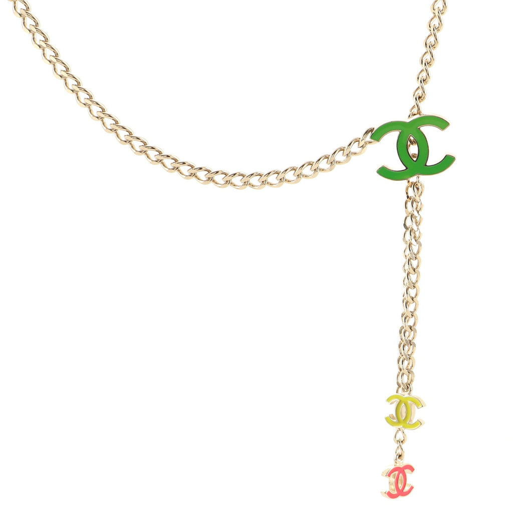 Tricolor CC Chain Belt Metal and Enamel 0