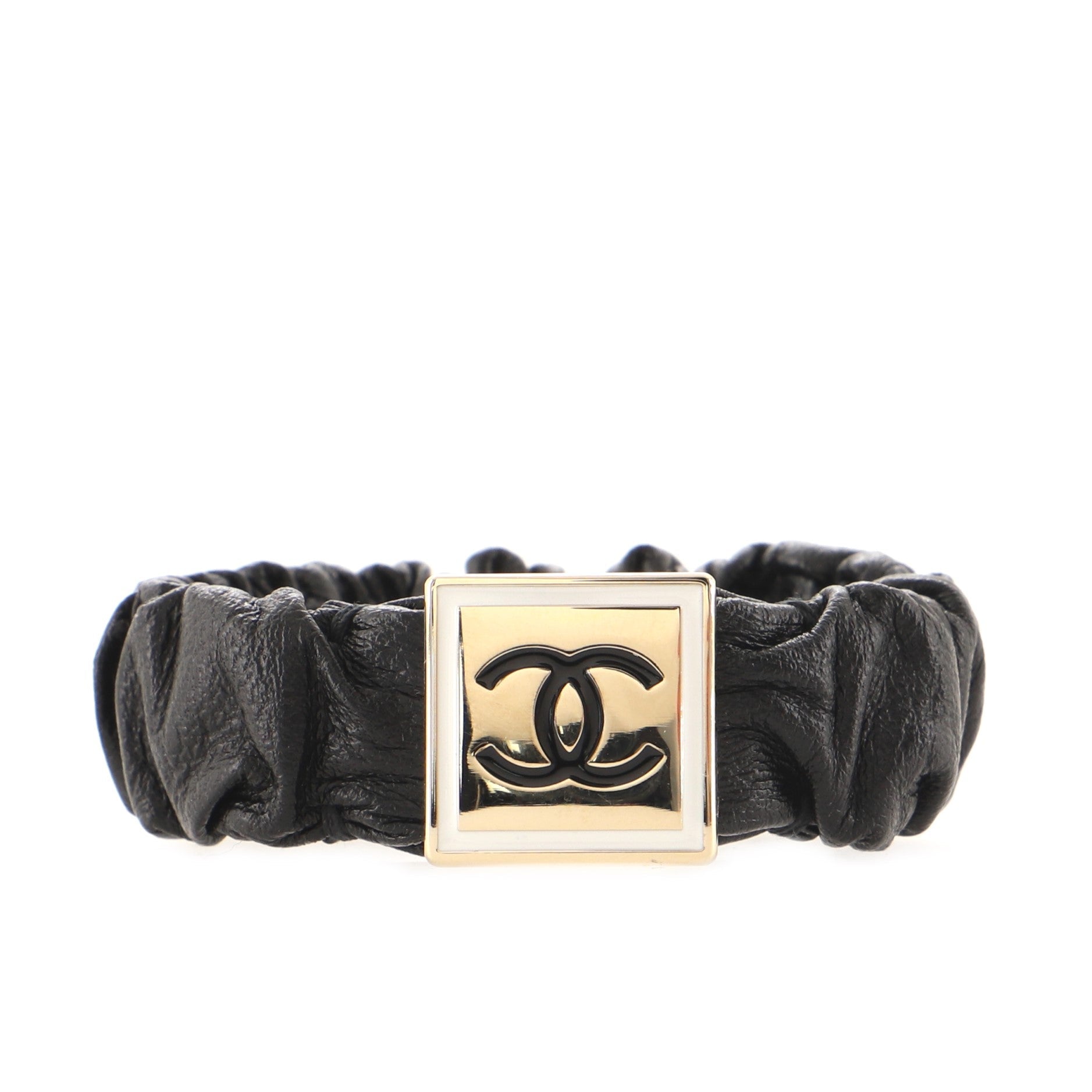 CC Scrunchie Metal and Leather XS