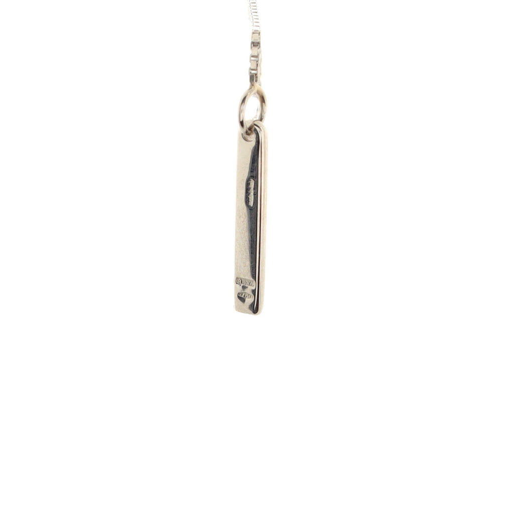 Logo Lariat Necklace 18K White Gold