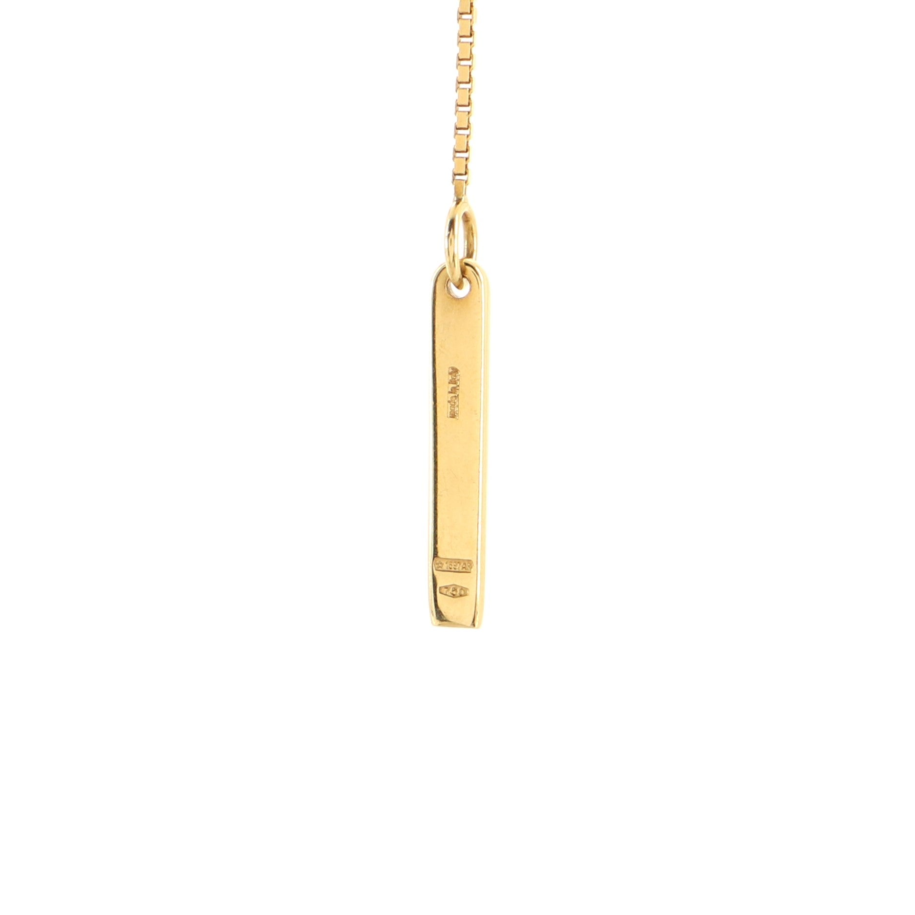 Logo Lariat Necklace 18K Yellow Gold