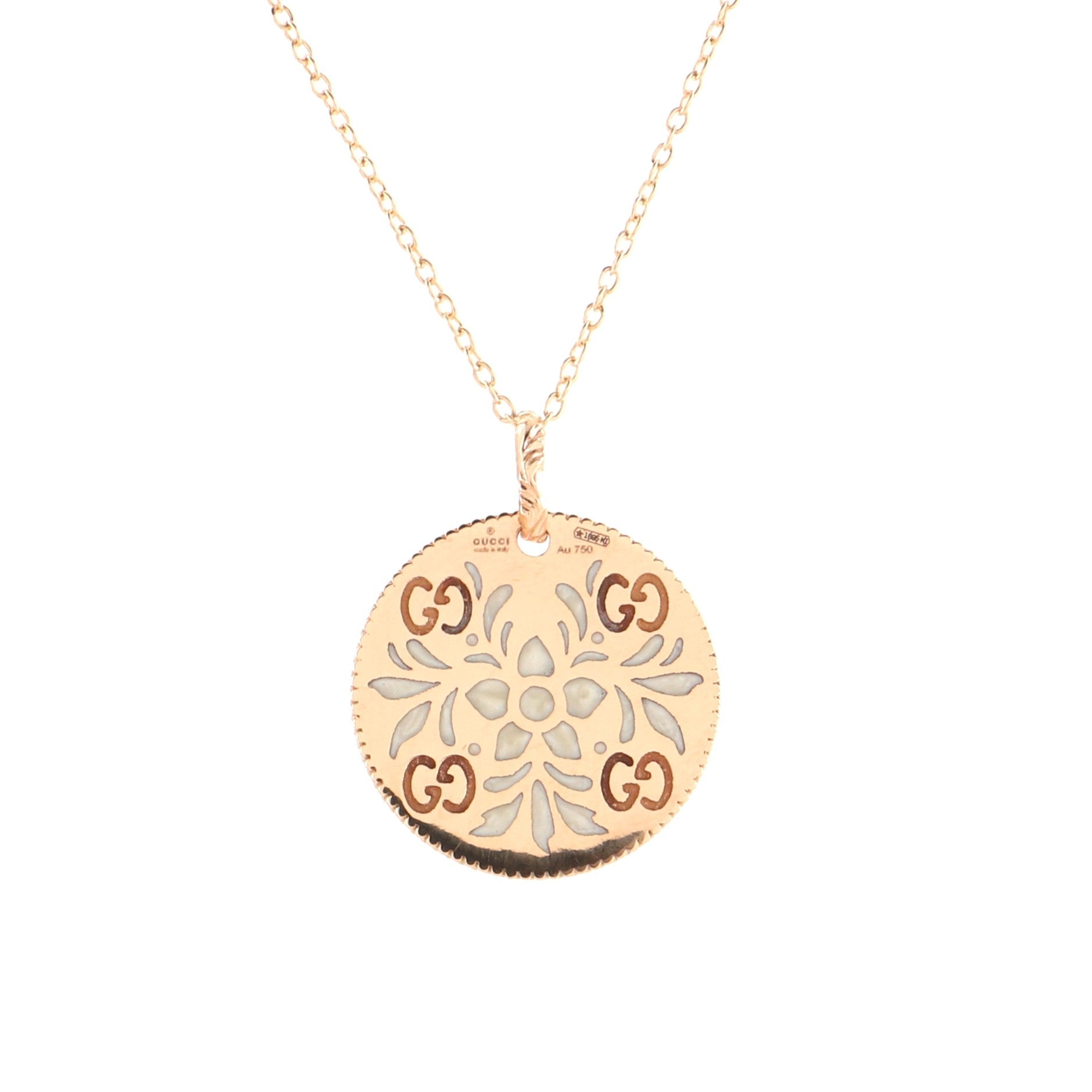Icon Blooms Pendant Necklace 18K Rose Gold and Enamel