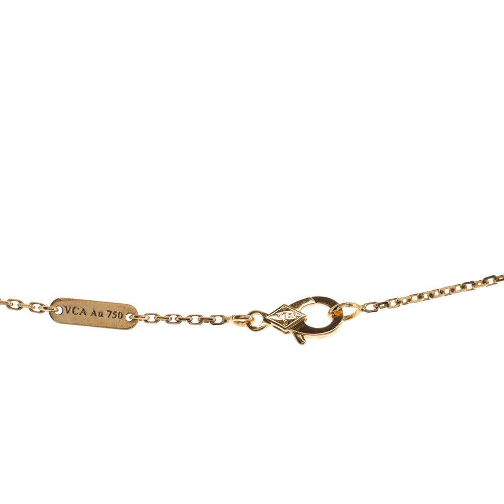 Vintage Alhambra Pendant Necklace 18K Yellow Gold and Onyx